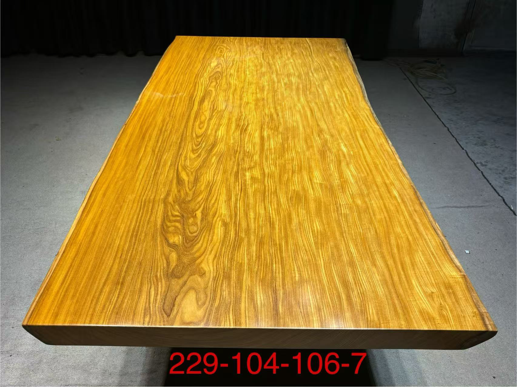 非洲柚木大板桌 茶桌餐桌书桌会议桌自然边设计229-105-7