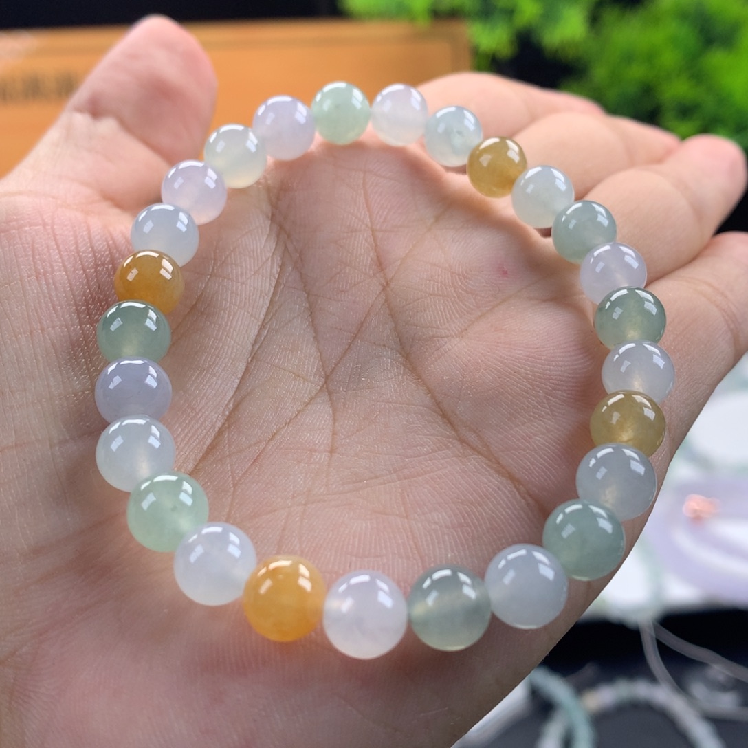 翡翠未镶嵌手链卡7.5