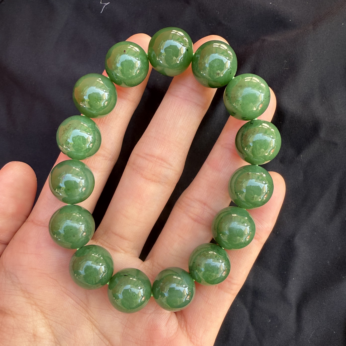 和田玉碧玉卡14手串