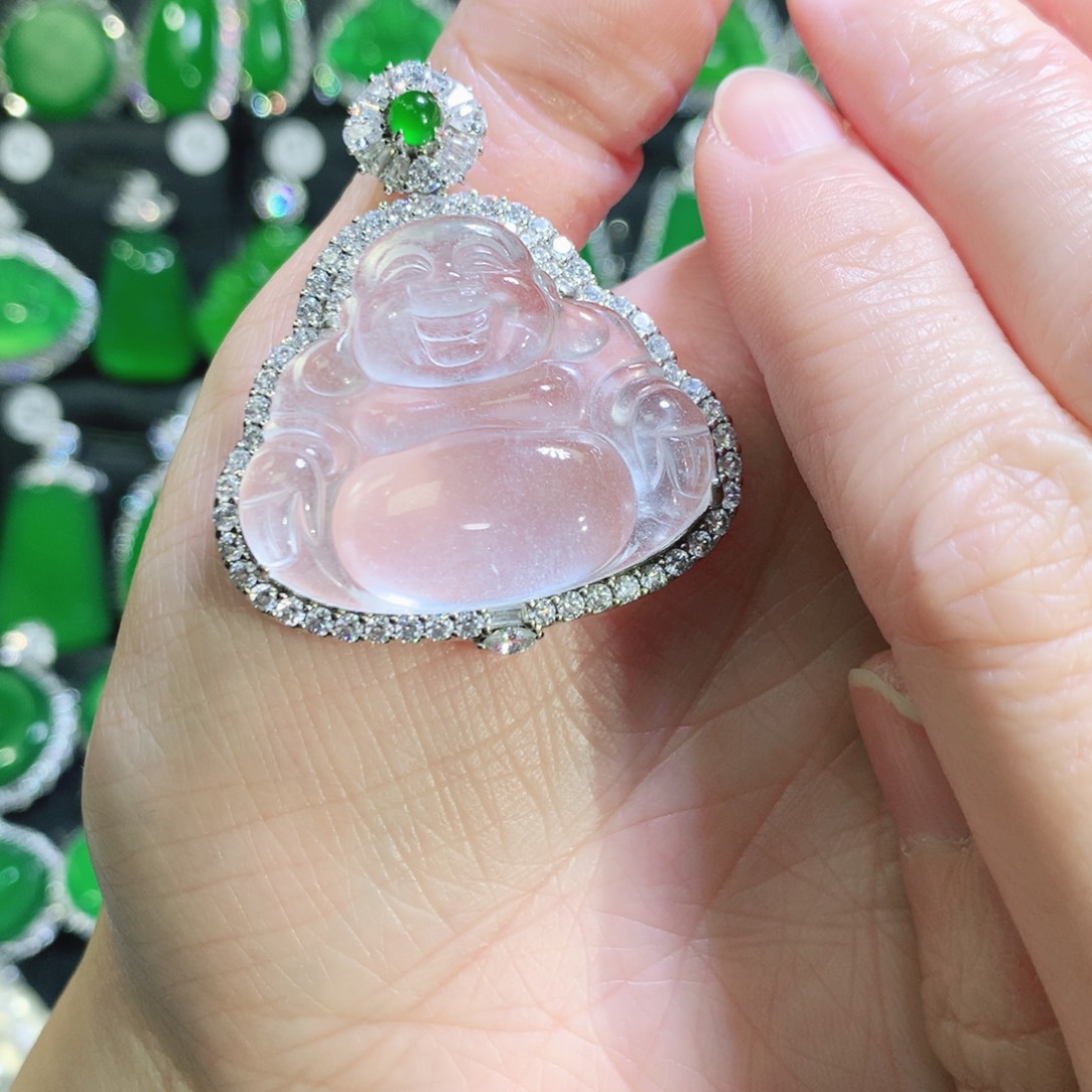 派***派石英质玉银S925镶嵌颈饰