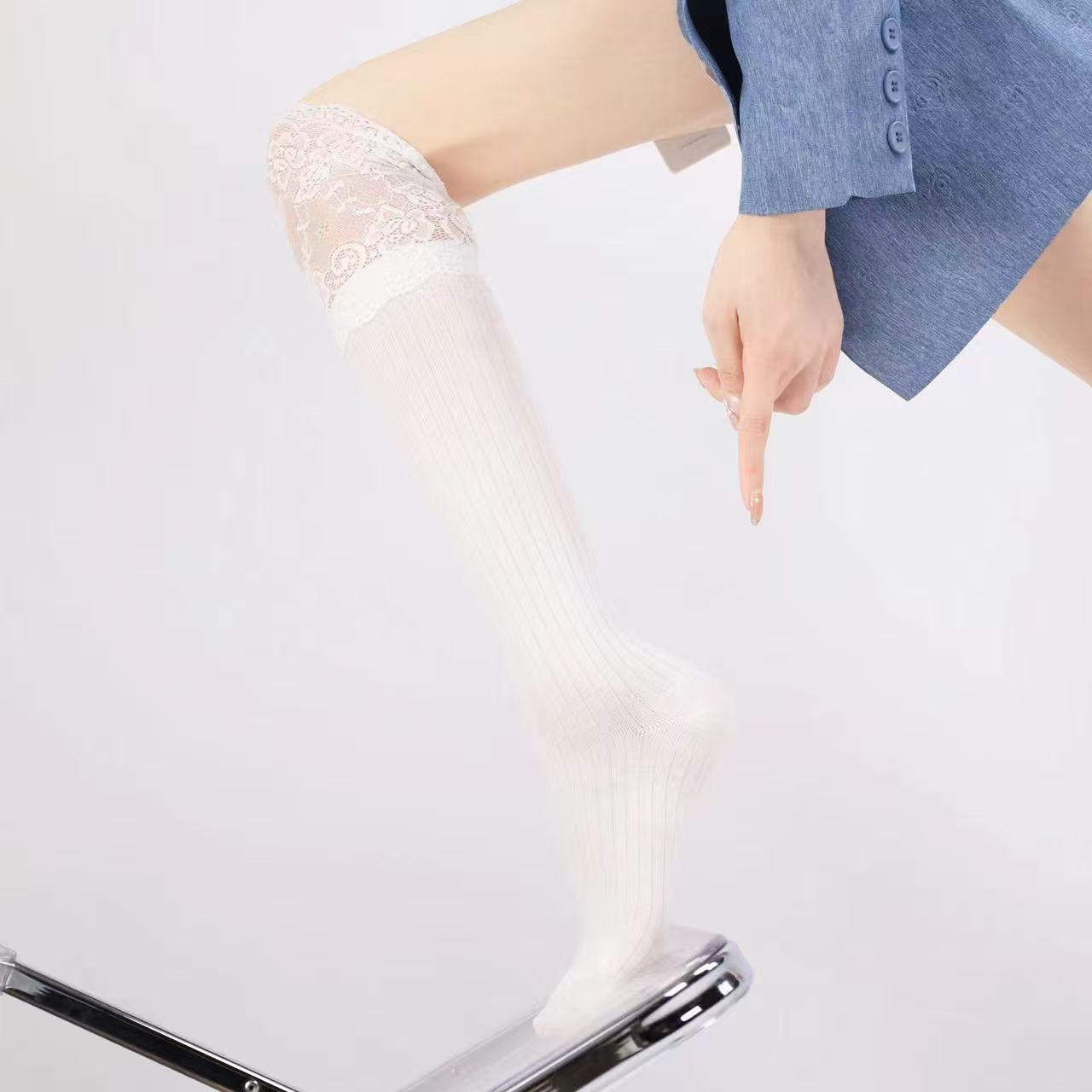 中筒蕾丝袜子时尚百搭潮流女袜中筒袜