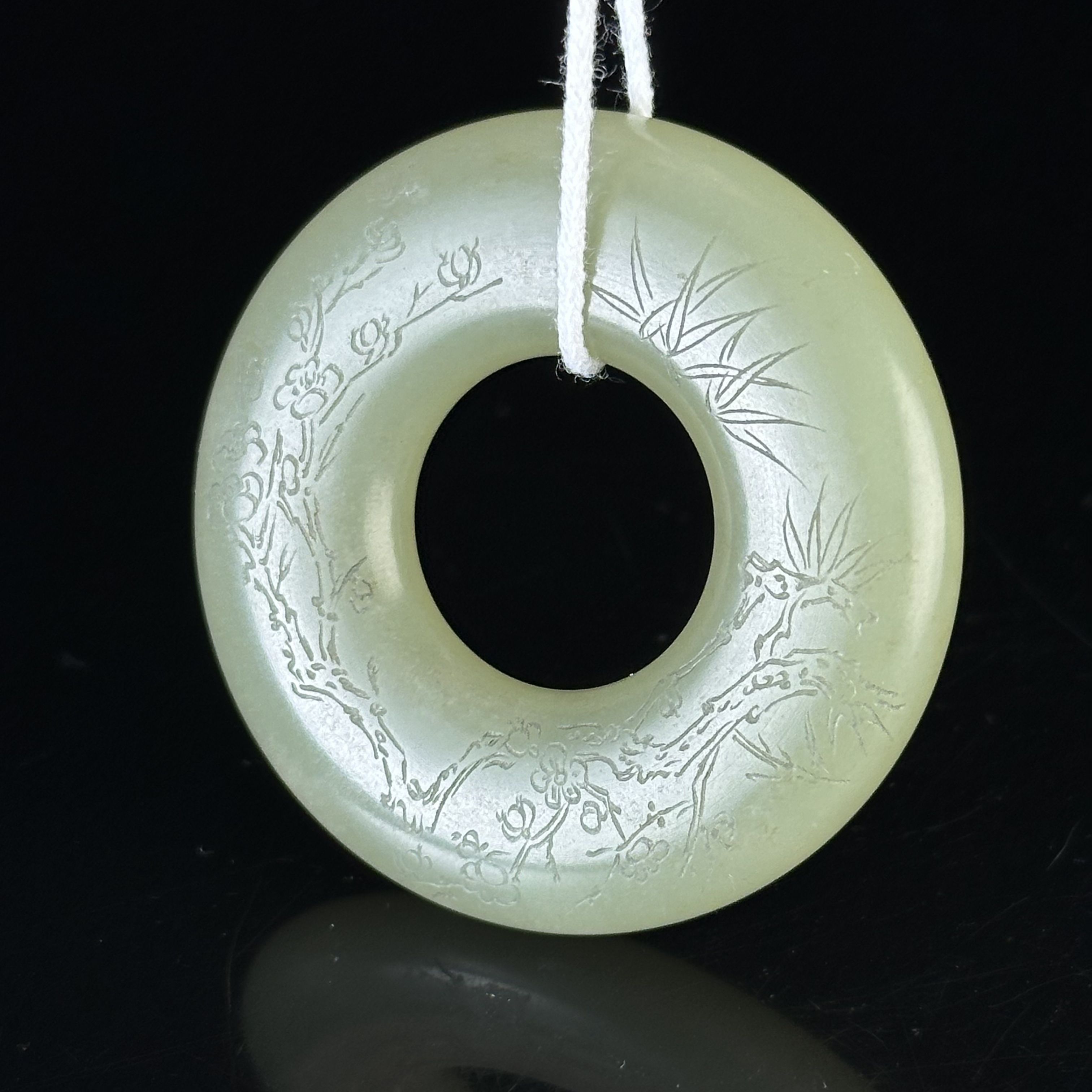 清和田玉岁寒三友诗文环佩 ZR90115012*【上海兰馨】