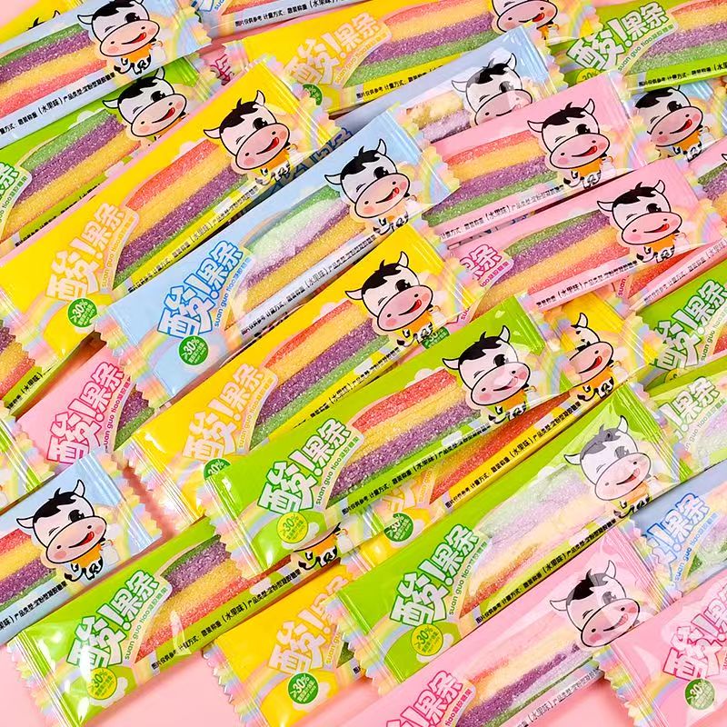 【酸条糖团单】三叉彩虹酸Q糖酸条糖果软【单包约6.5克】（4道具=1个）