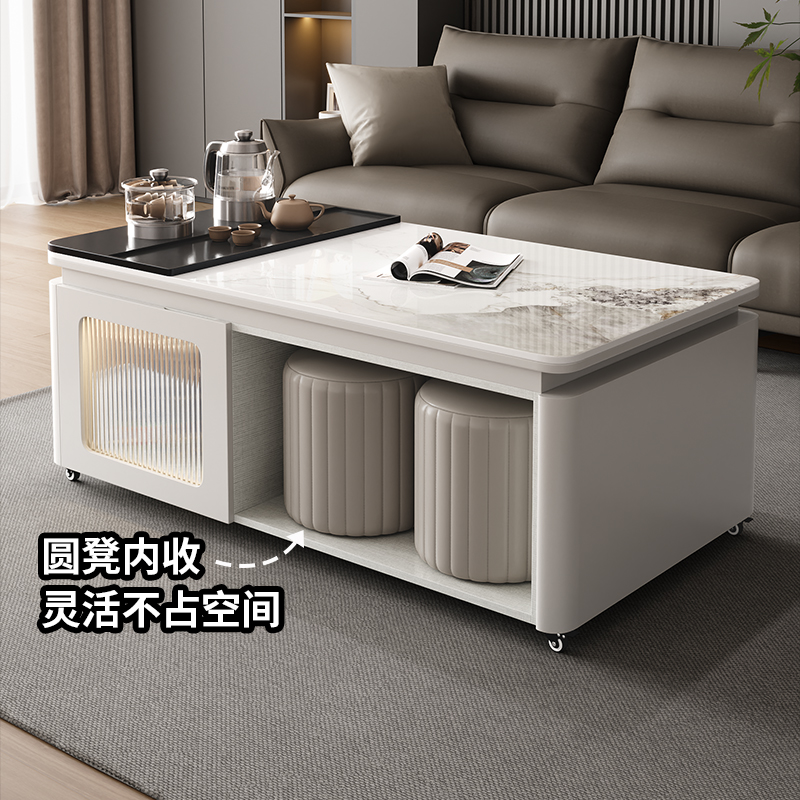 客厅茶具茶几烤漆客厅功夫茶几轻奢茶几拆卸方形可移动两用