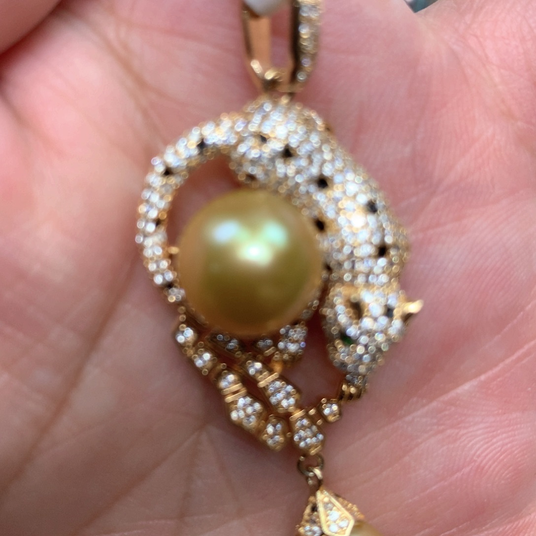 海水珍珠银S925镶嵌颈饰