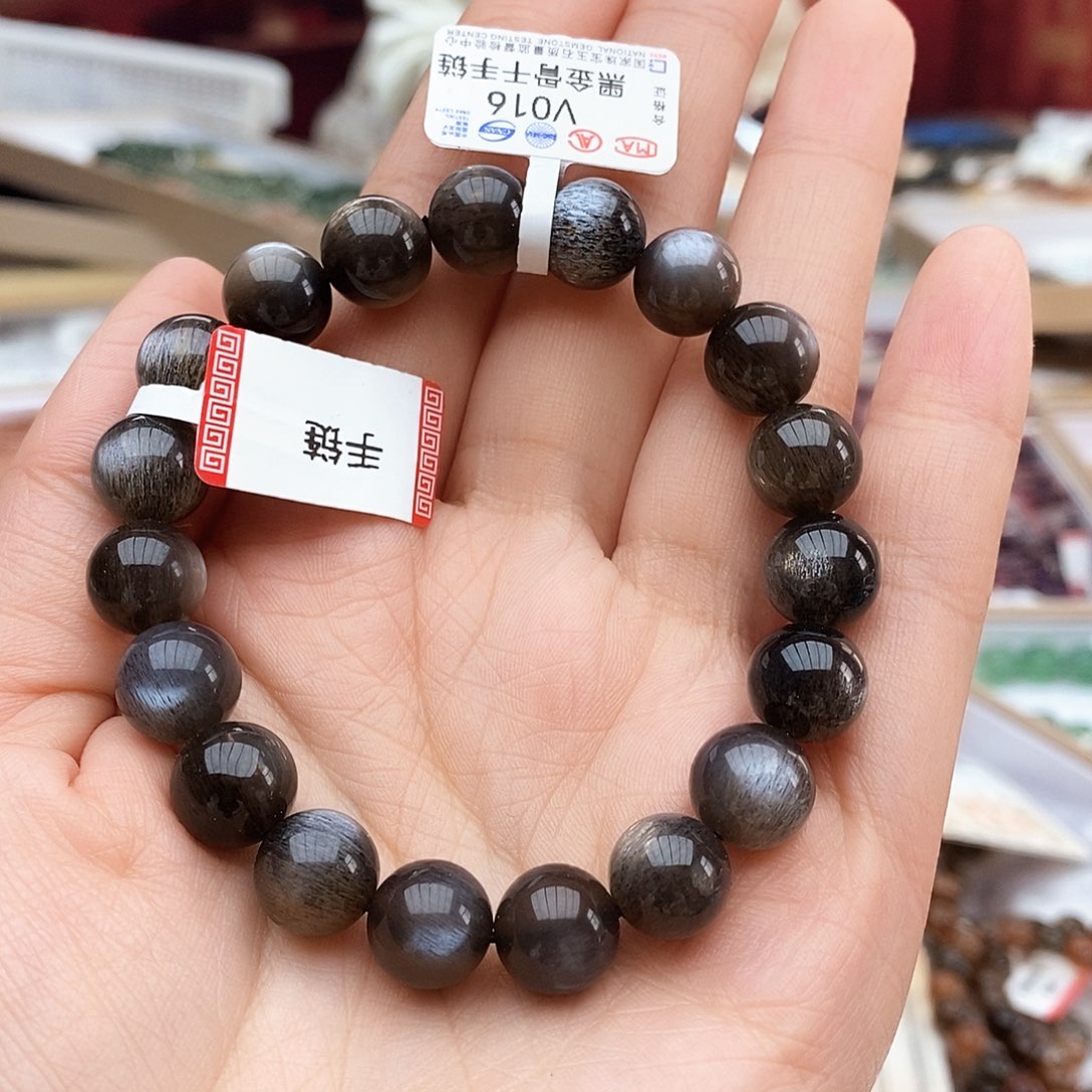 水晶手链未镶嵌V016 黑金骨干