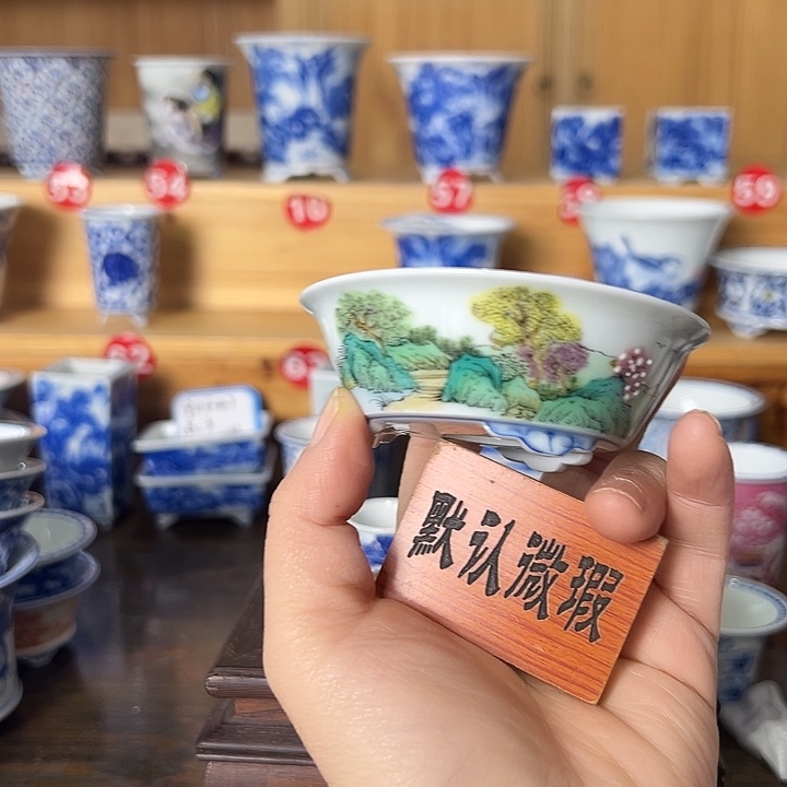 墨奈手绘陶瓷花盆