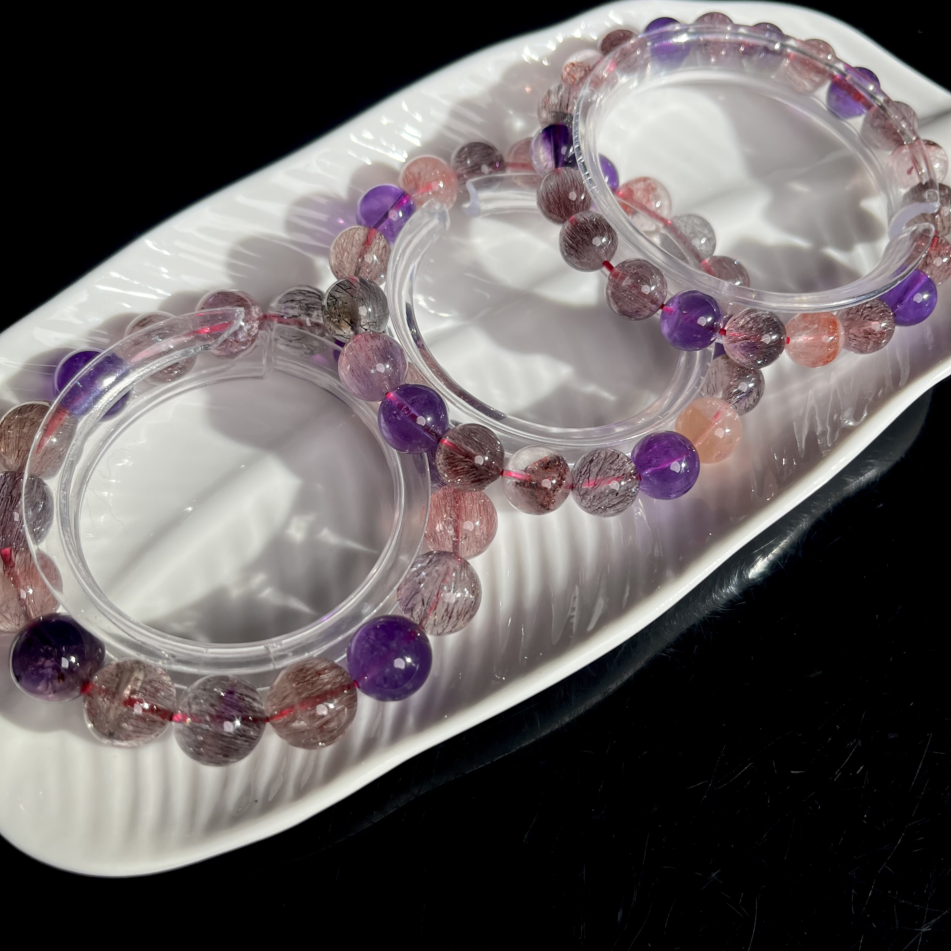 【大鱼甄选】黑加仑超七手串简约素圈JZW243多样性发其一