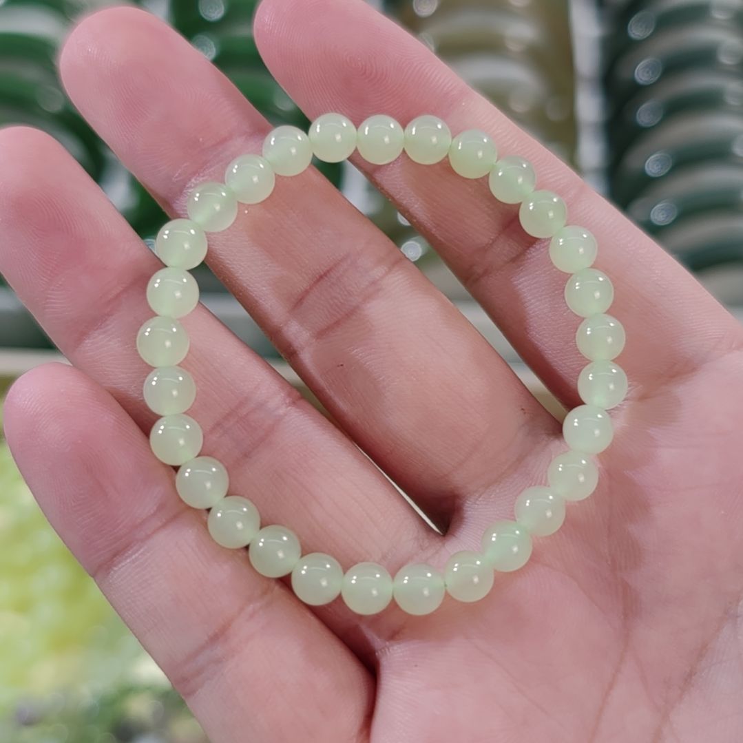 和田玉未镶嵌手串卡6高冰浅晴水