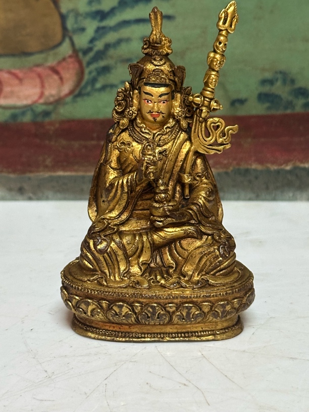西藏铜鎏金莲花生大师