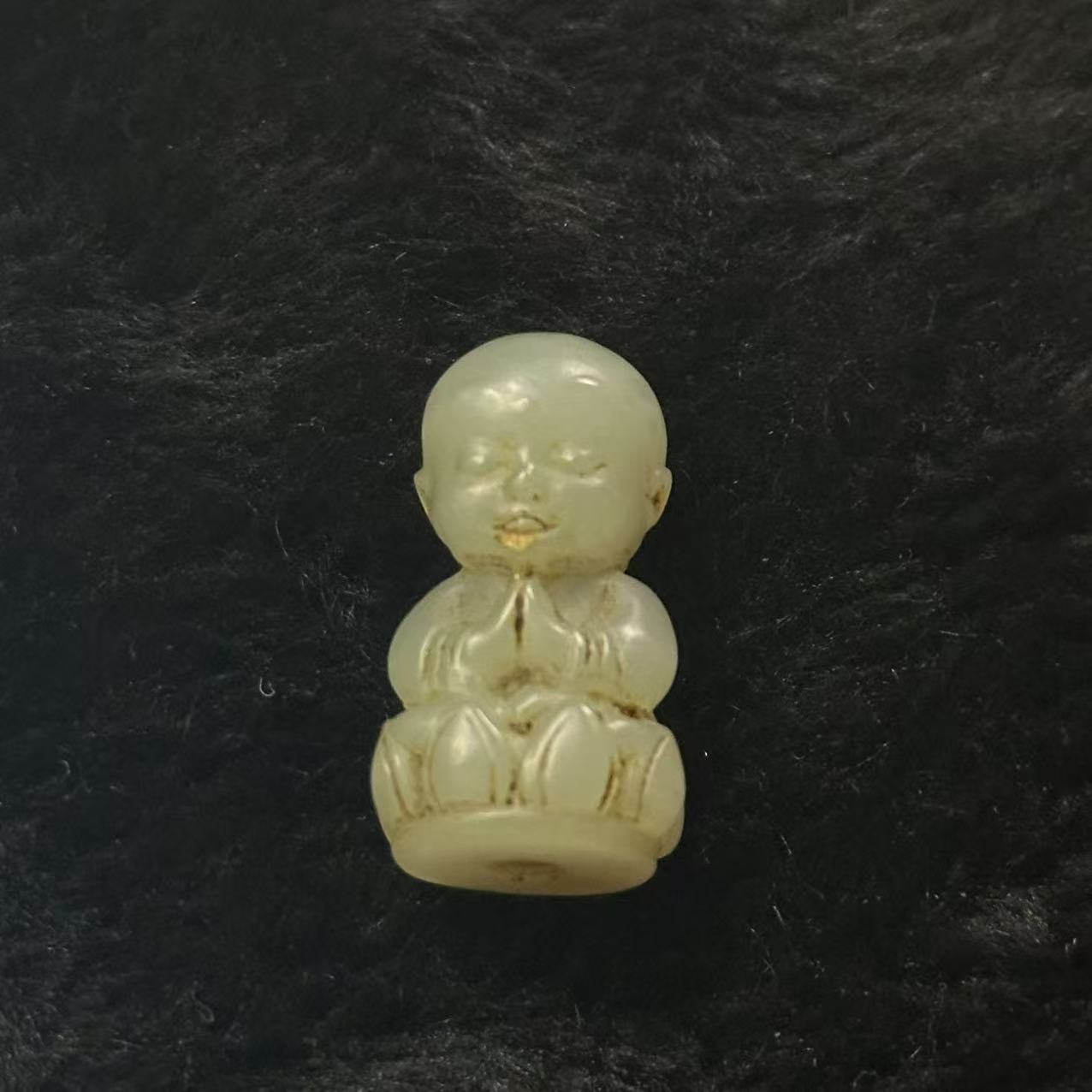 16F172清 白玉宝宝佛吊坠