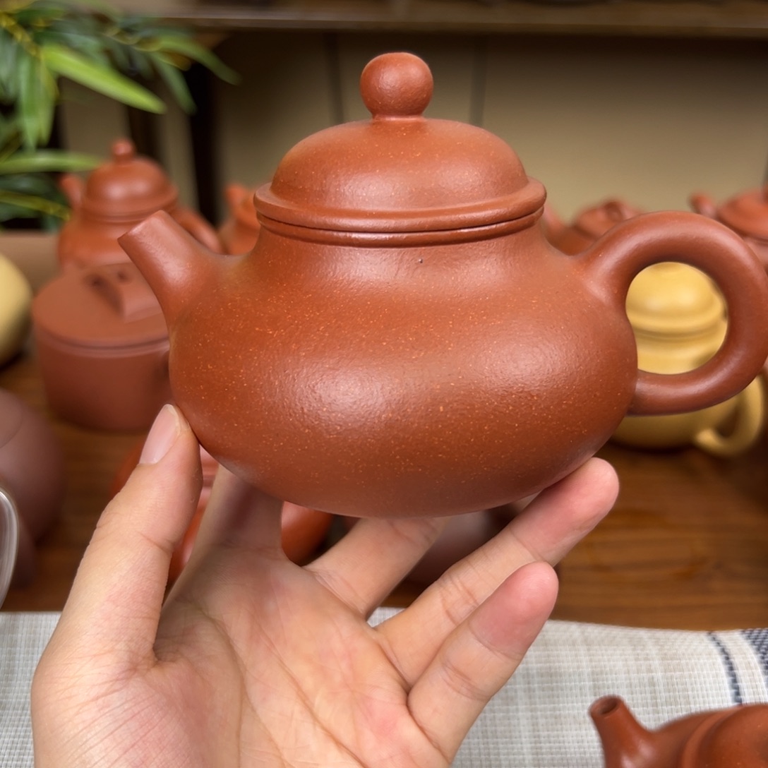 紫砂茶壶紫砂壶荣天红降坡300cc微瑕全