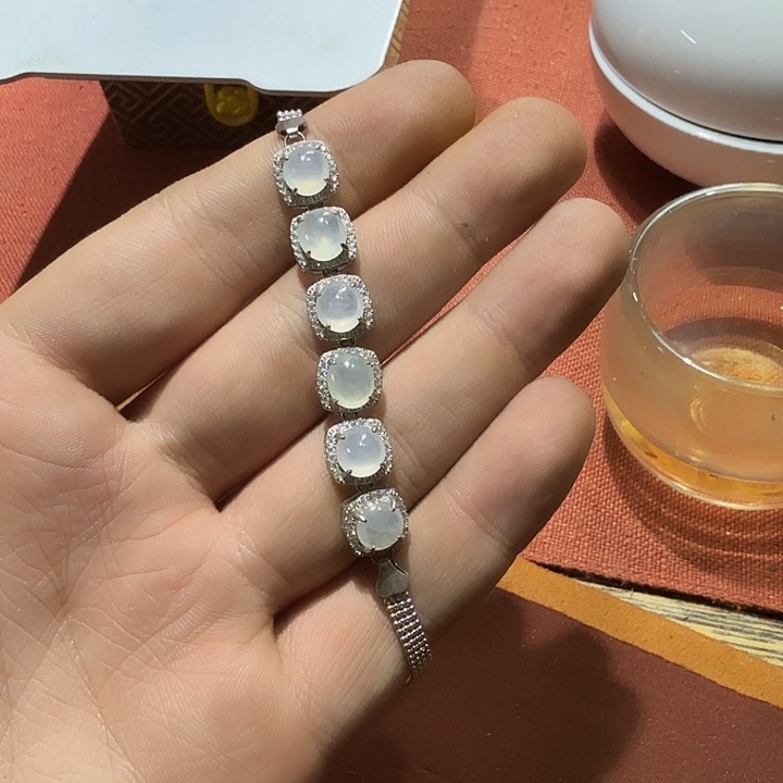 翡翠银S925镶嵌手链