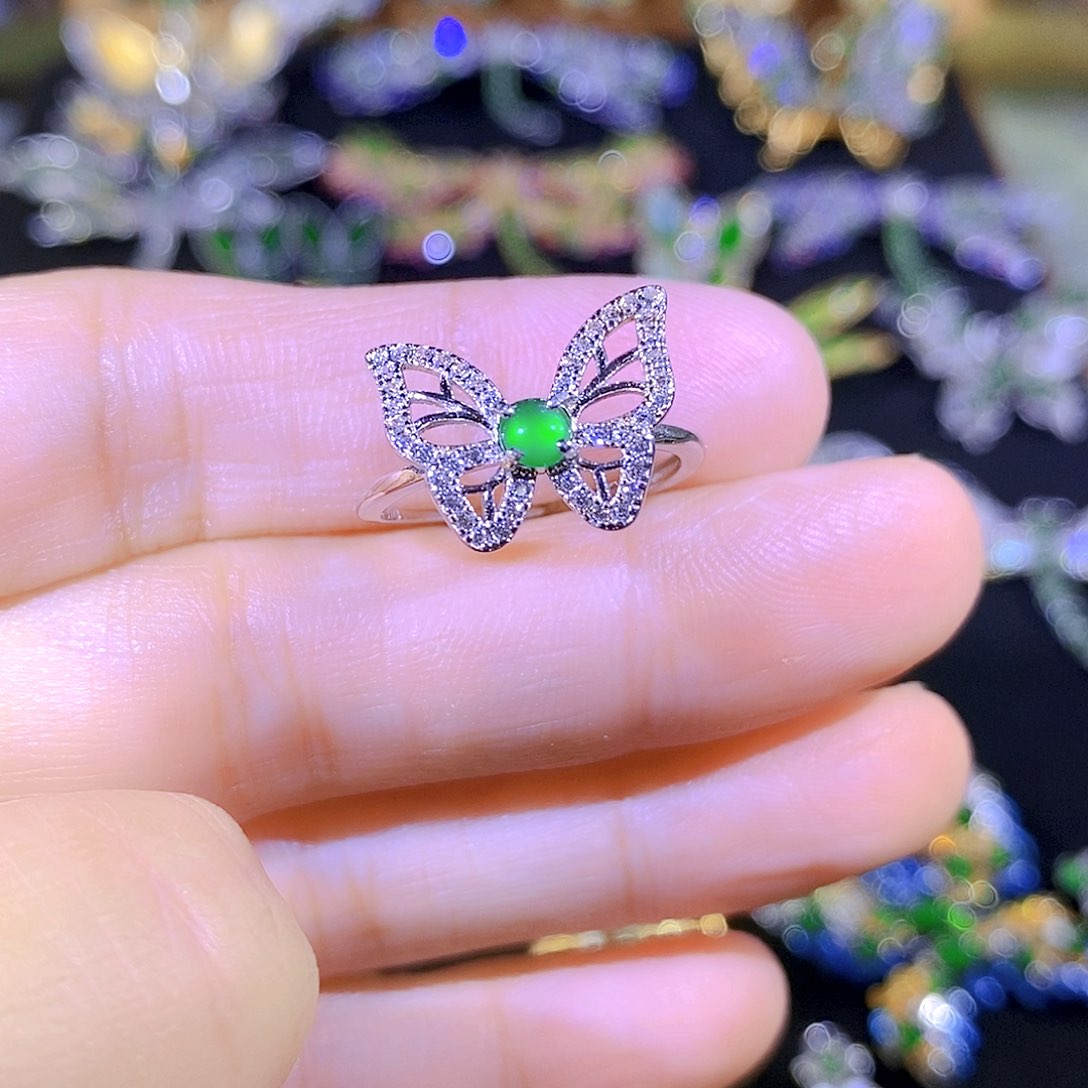 吊坠(不含链)银S925镶嵌翡翠