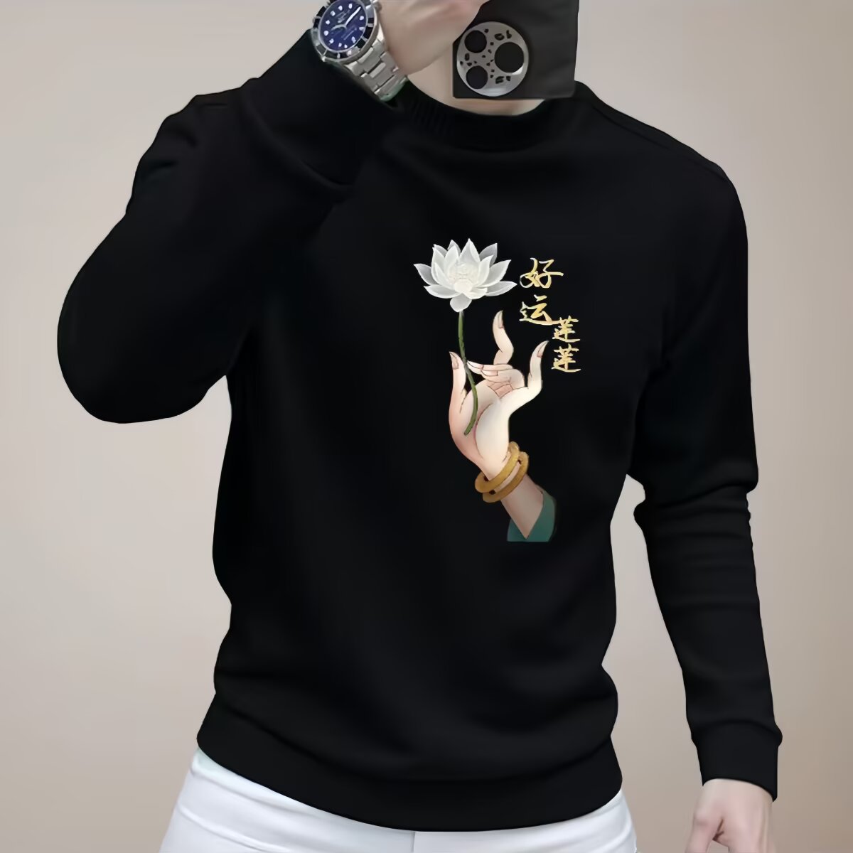 人物男装不缩水秋冬休闲长袖常规情侣上衣卫衣圆领