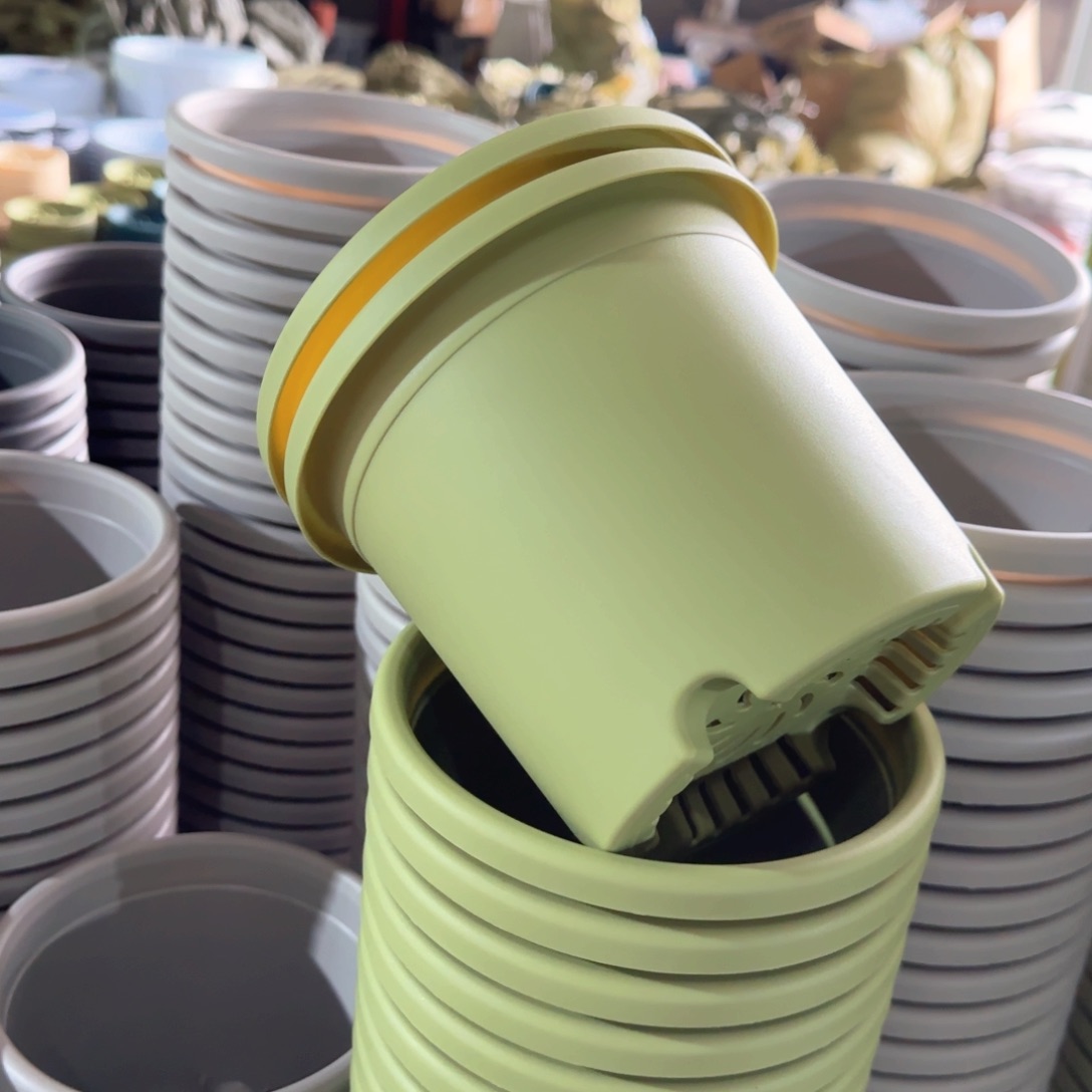 树脂四季盆2#带拖果绿微瑕13