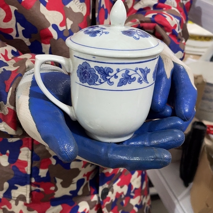 瓷片河源翡翠瓷盖杯一套 完美者勿拍