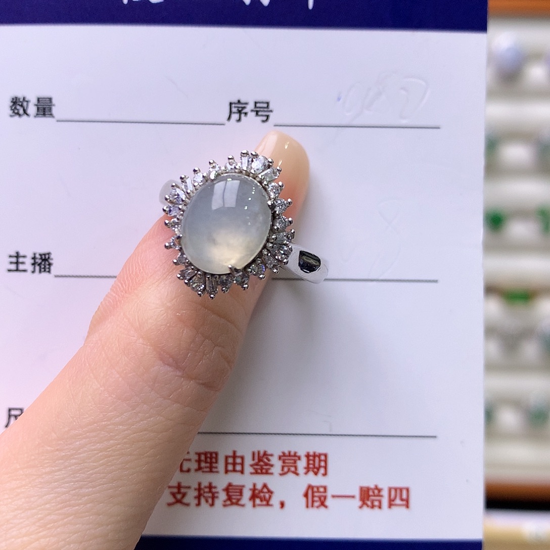 翡翠银S925镶嵌戒指49