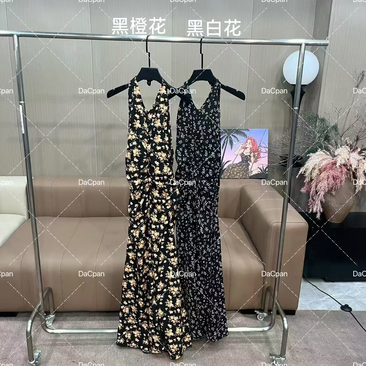 DACPAN-“南法茶话”挂脖露背碎花连衣裙 2025/盼·PP 2506