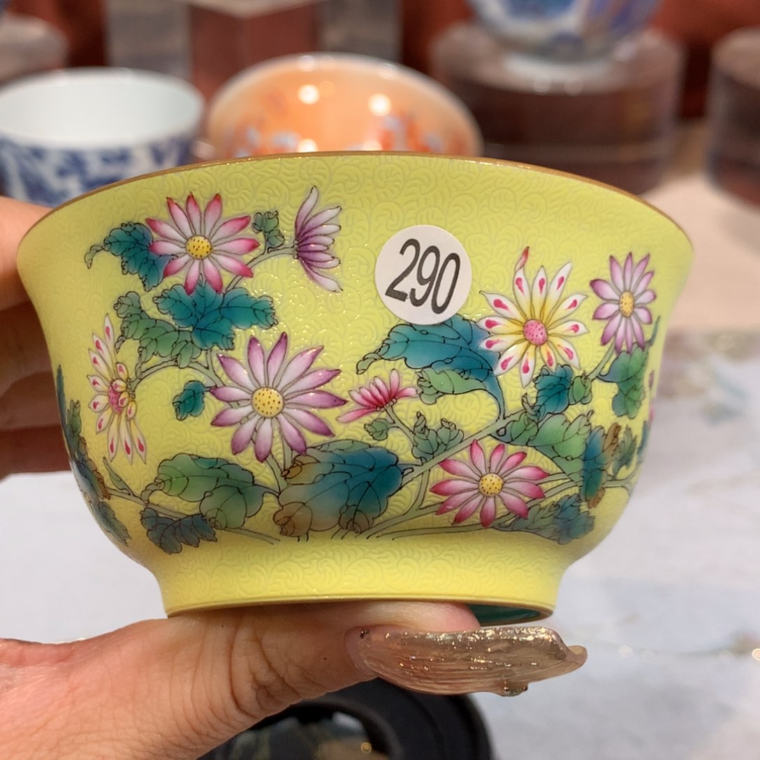 摆件噼**啦290扒花单杯微瑕啦啦啦啦