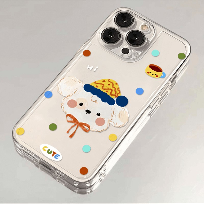 咖啡小狗适用苹果16PROMAX手机壳iPhone15Plus新款14/13/12透明软