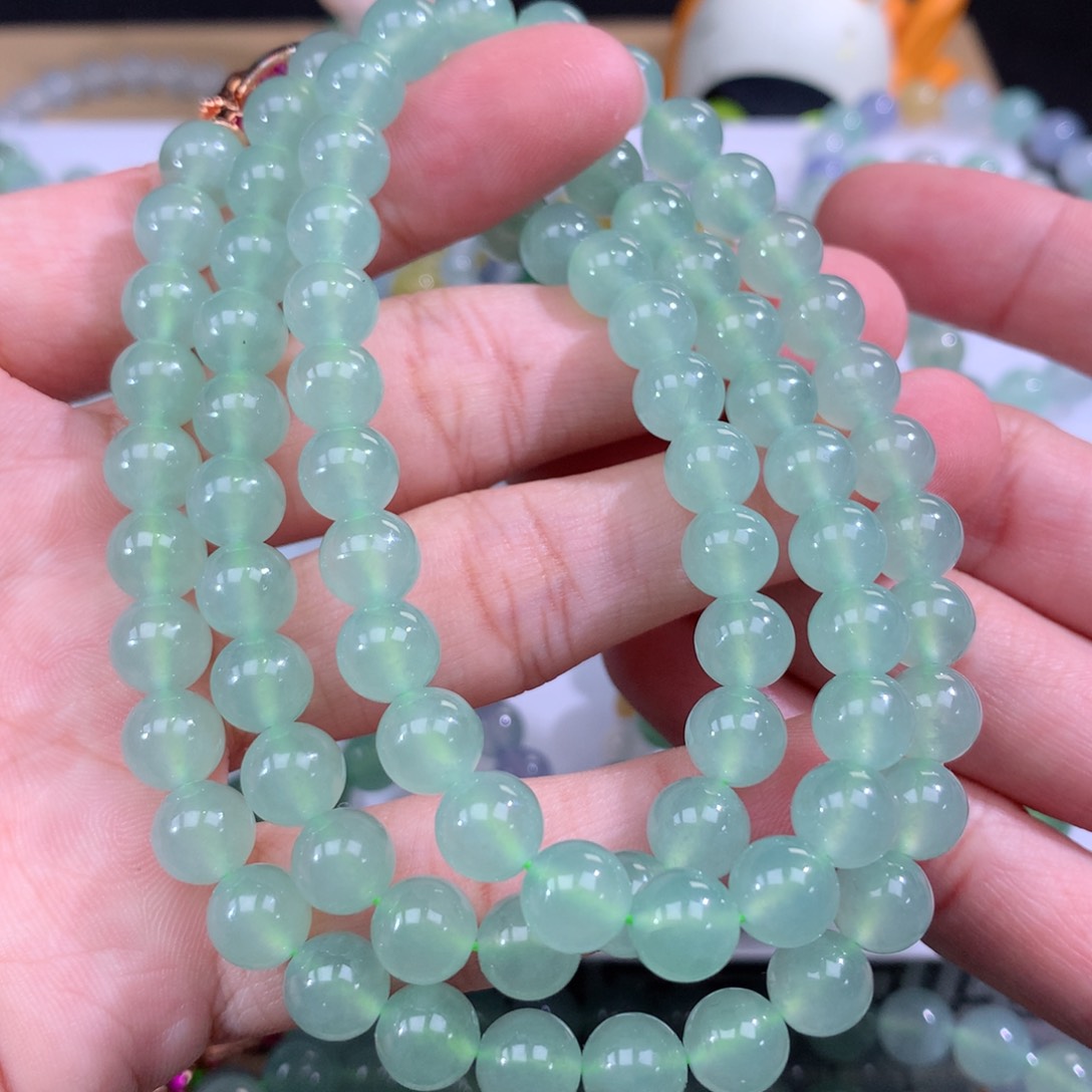 翡翠手链未镶嵌卡8m m