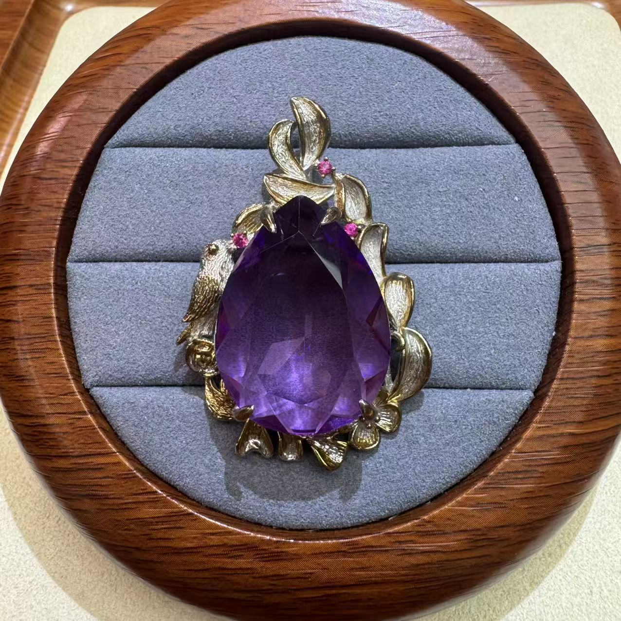 非金属珐琅吊坠 紫色 大水滴吊坠 L17