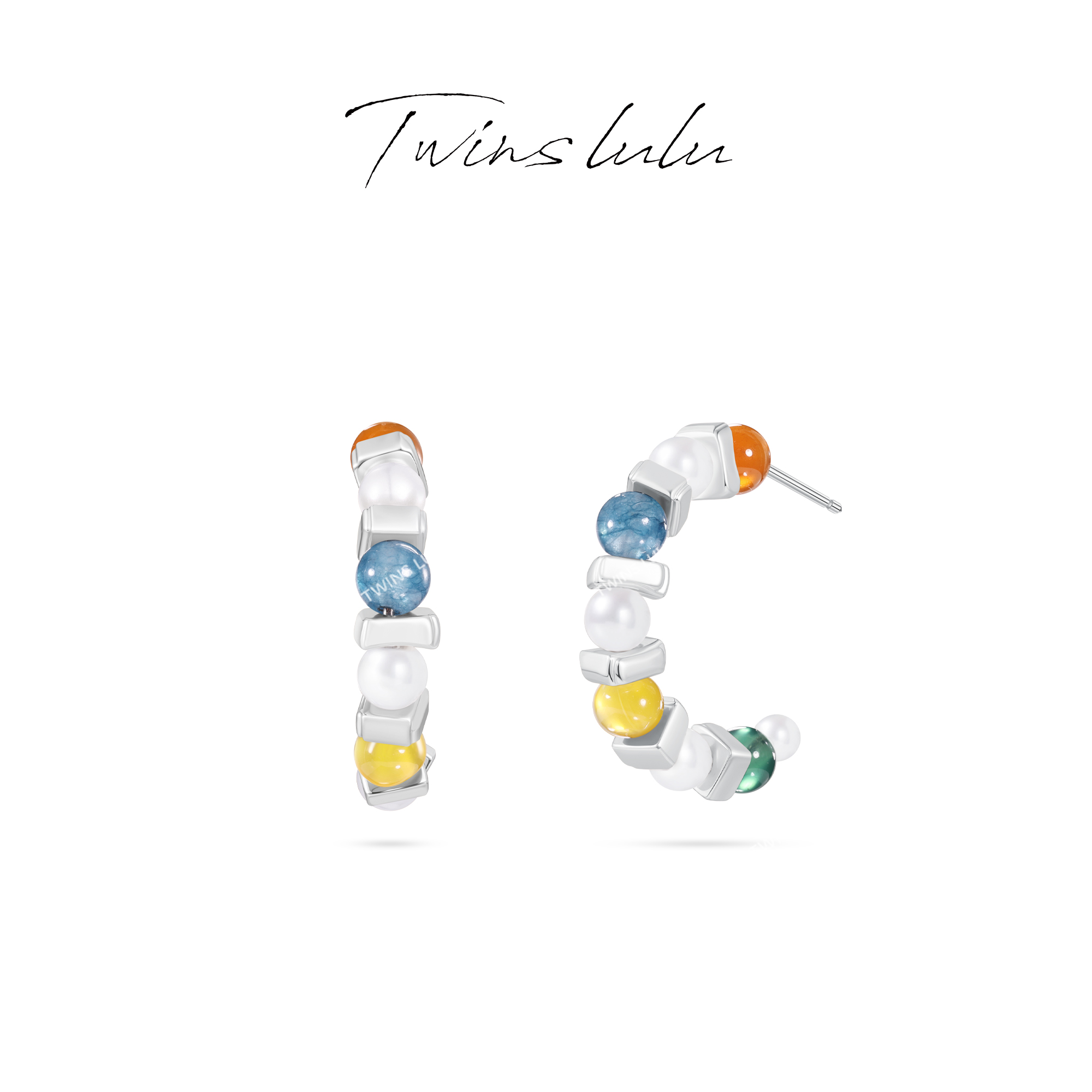TWINS LULU 流光风 秋上新 多巴胺度假风彩色耳环秋上新TSL2914