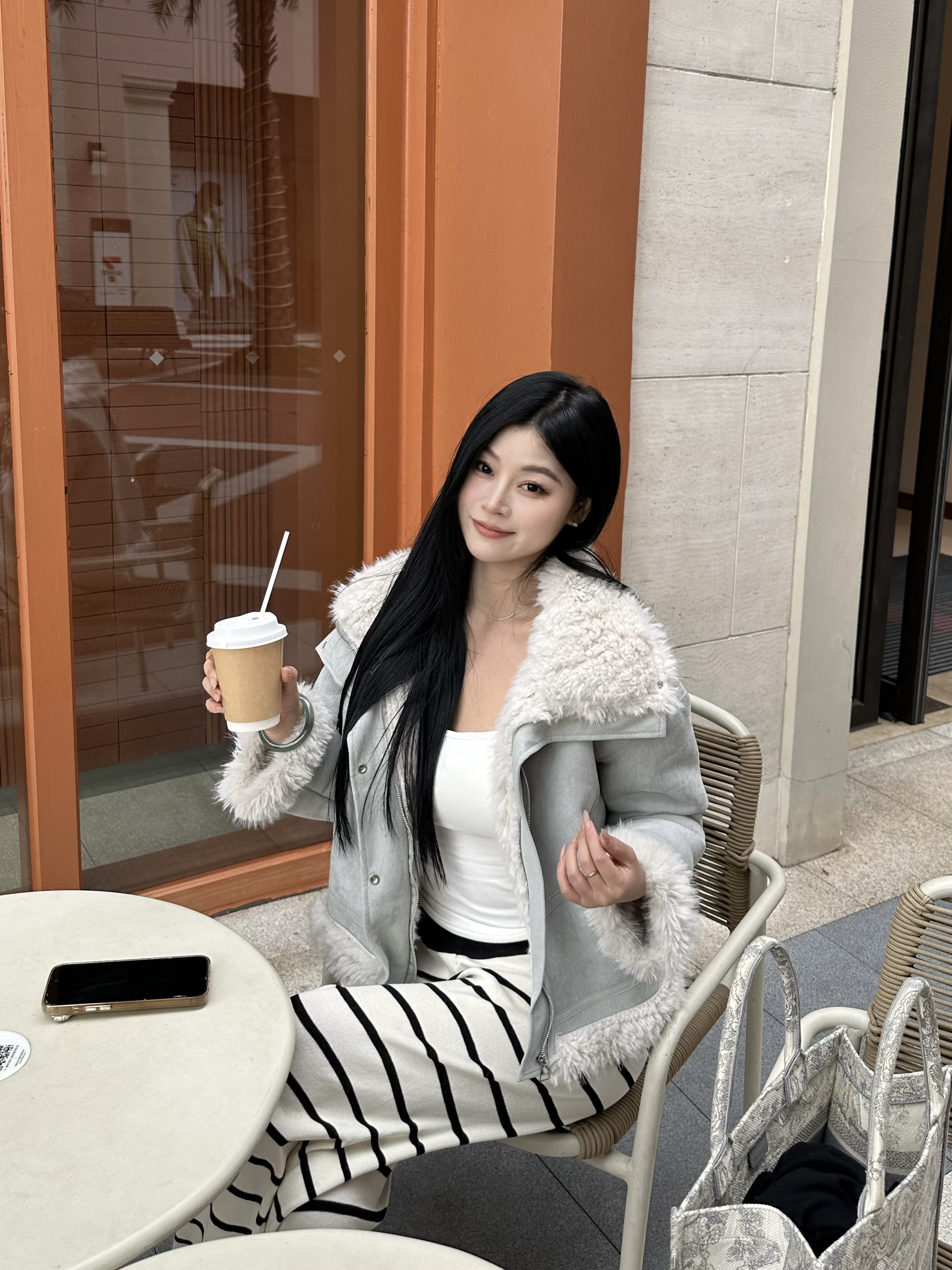 【林林】冬季常规袖短款INS风女短外套加绒翻领加厚韩版小香风5035