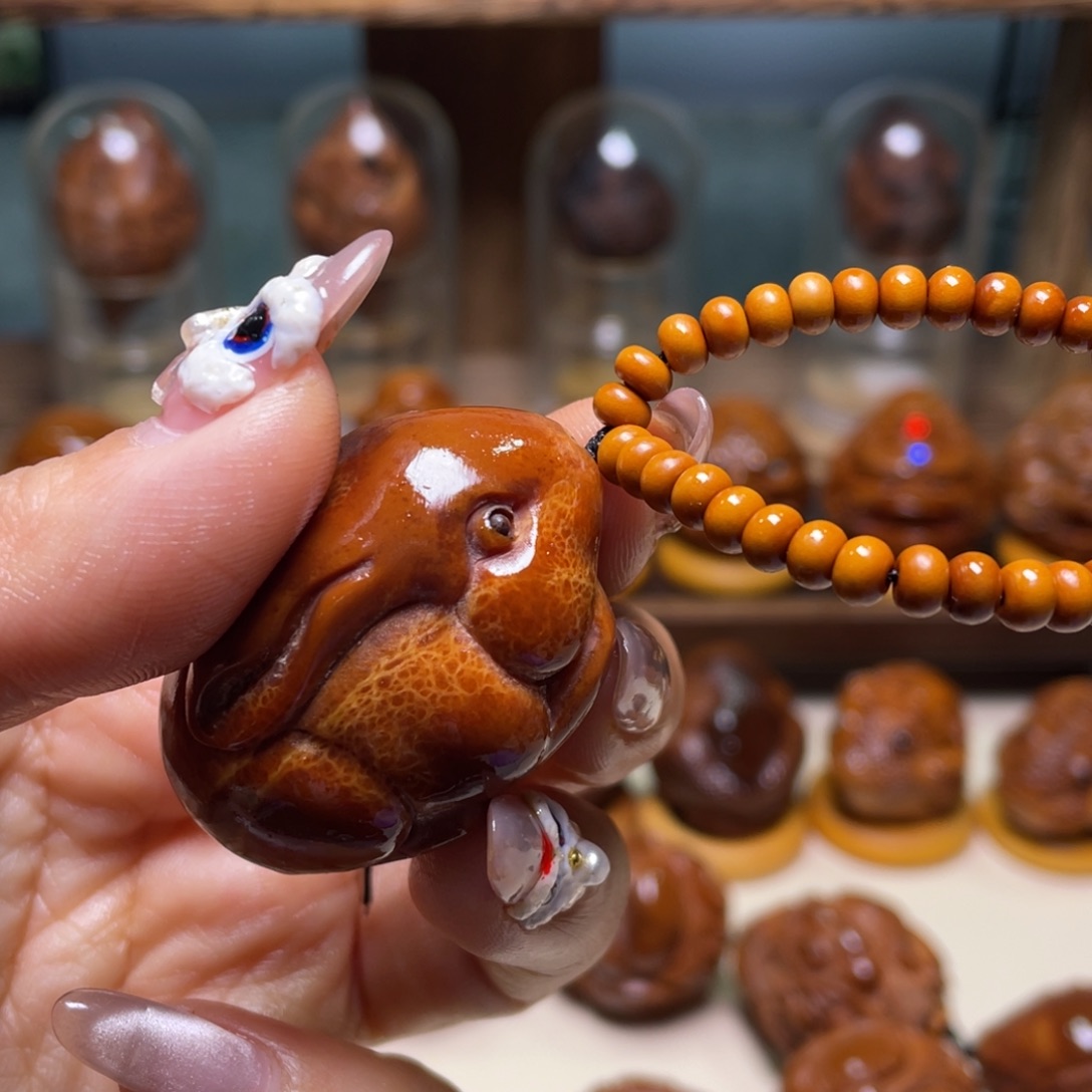 佛螺菩提吊坠兔子链子一套