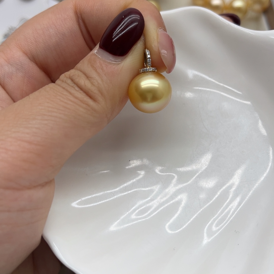 吊坠(不含链)海水珍珠18K金镶嵌