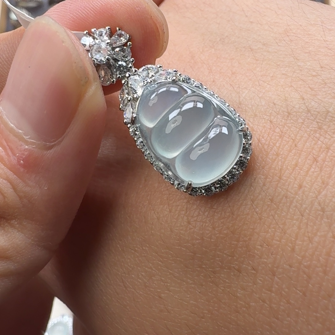 翡翠银S925镶嵌戒指天然缅甸翡翠A货