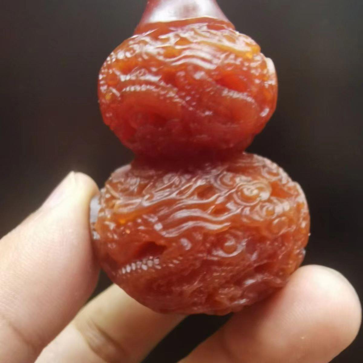 龙涎香琥珀盘龙葫芦高档香溢涌堂摆件持久留香招财雕刻手把件