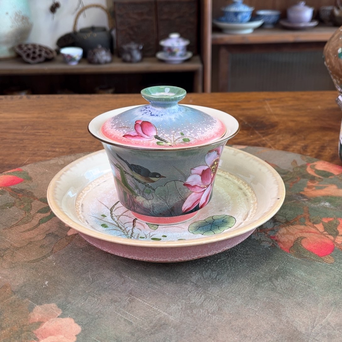 杯安*啊柴烧手工手绘陶瓷