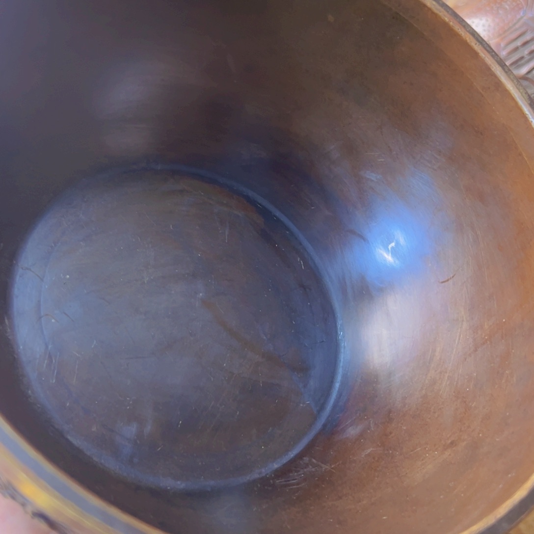 原矿风磨铜聚宝盆麒麟