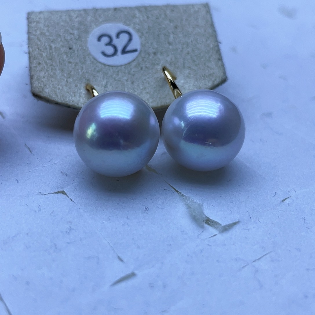 淡水珍珠耳饰银S925镶嵌