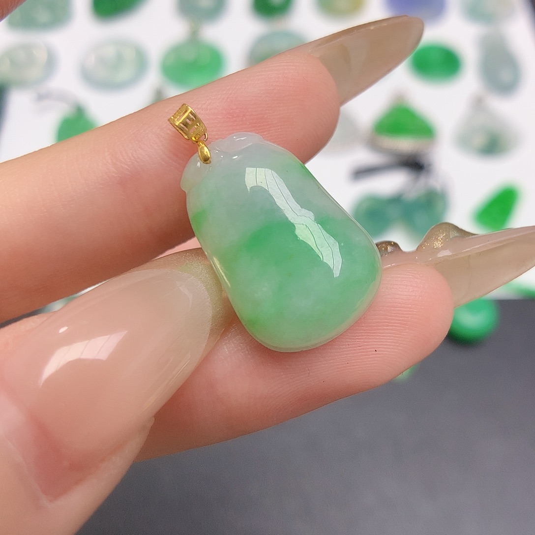 定制翡翠18K金镶嵌88888888