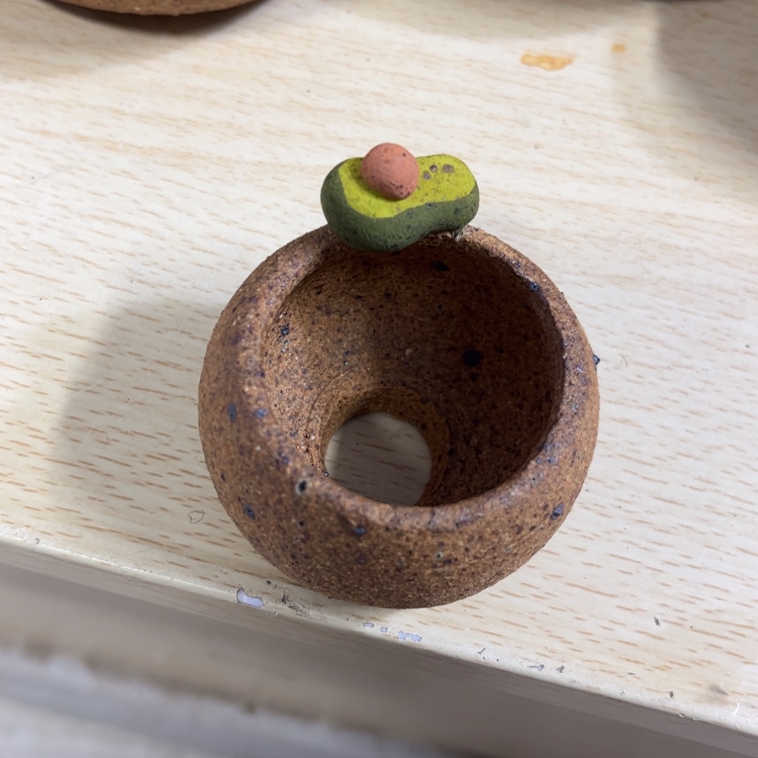 泥塑古镇炻陶花盆