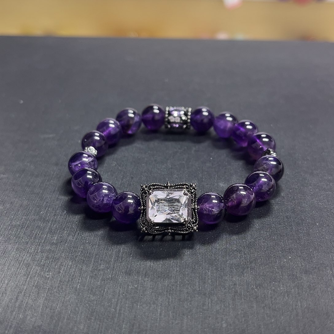 手链紫晶未镶嵌紫水晶设计款手串
