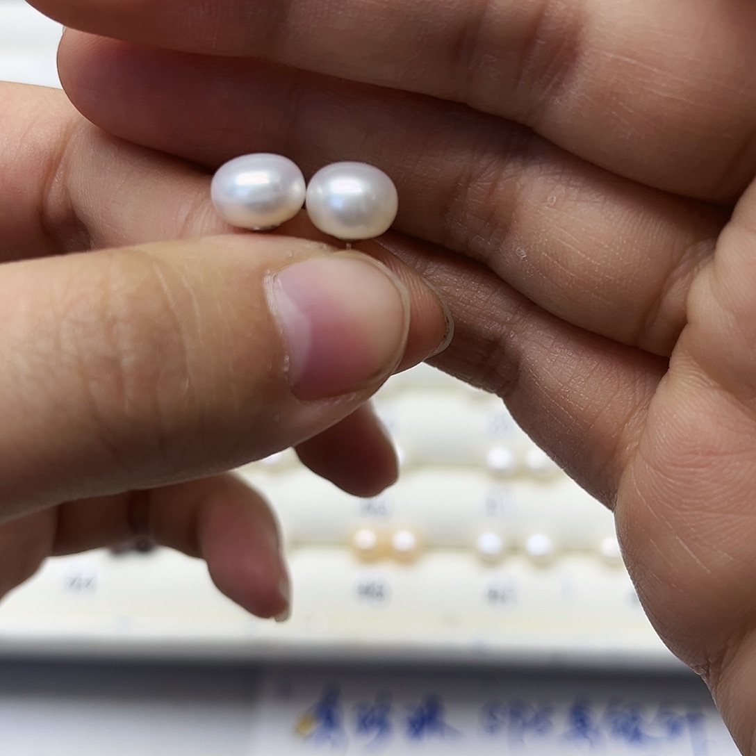 淡水珍珠耳饰银S925镶嵌小****月