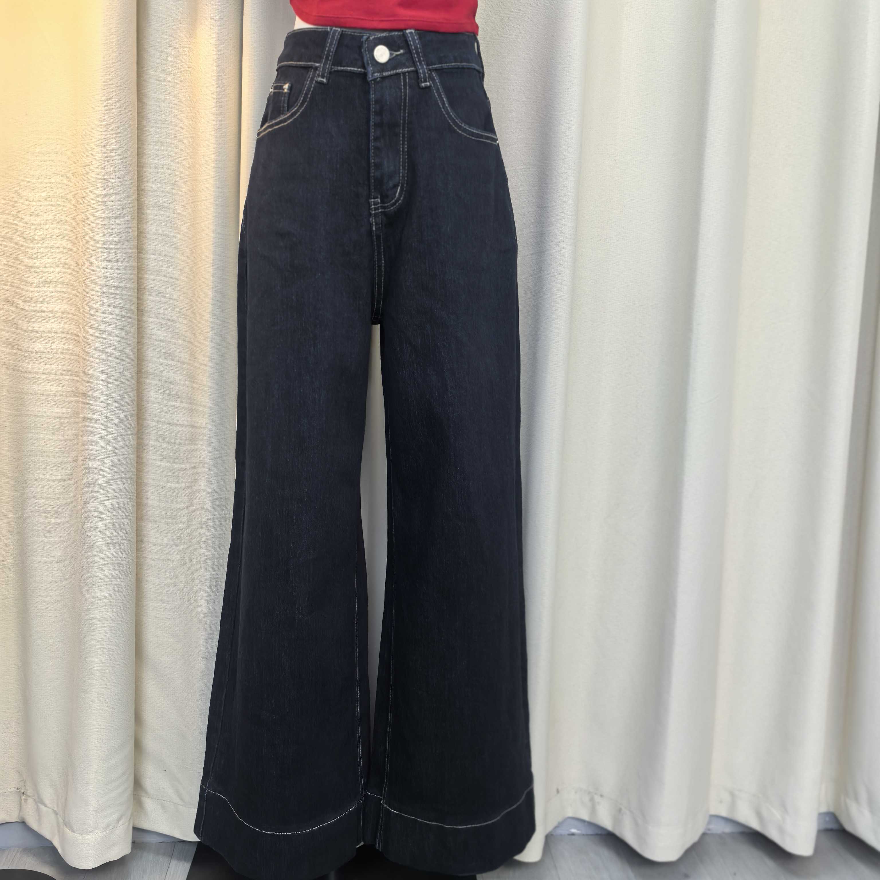 春夏新款女装牛仔裤宽松高腰显瘦阔腿休闲奶奶裤