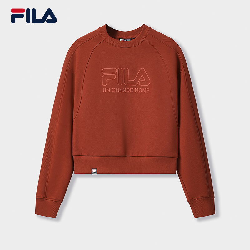 Fila/斐乐2025新款女士运动内搭长袖圆领套头衫F11W549207F