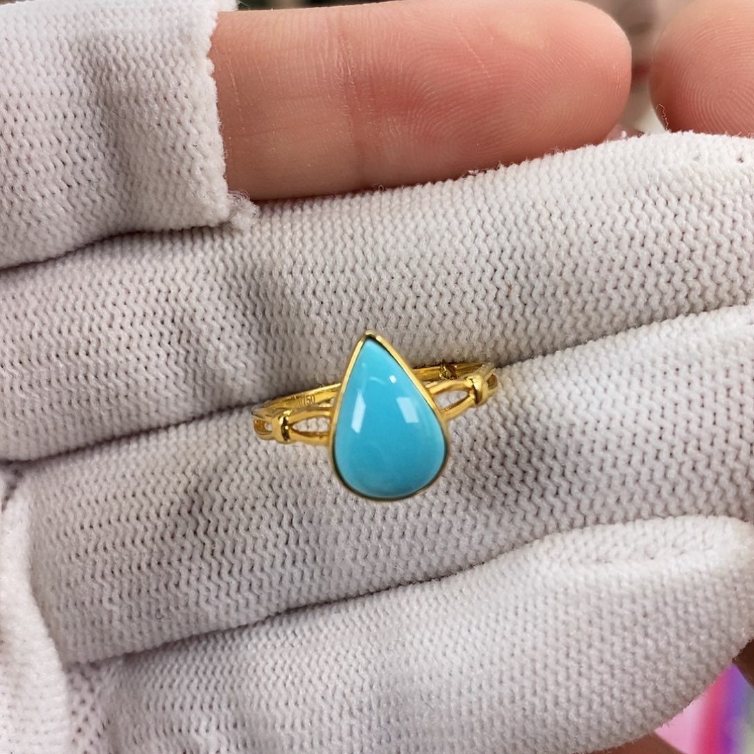 绿松石18K金镶嵌珠宝奇石