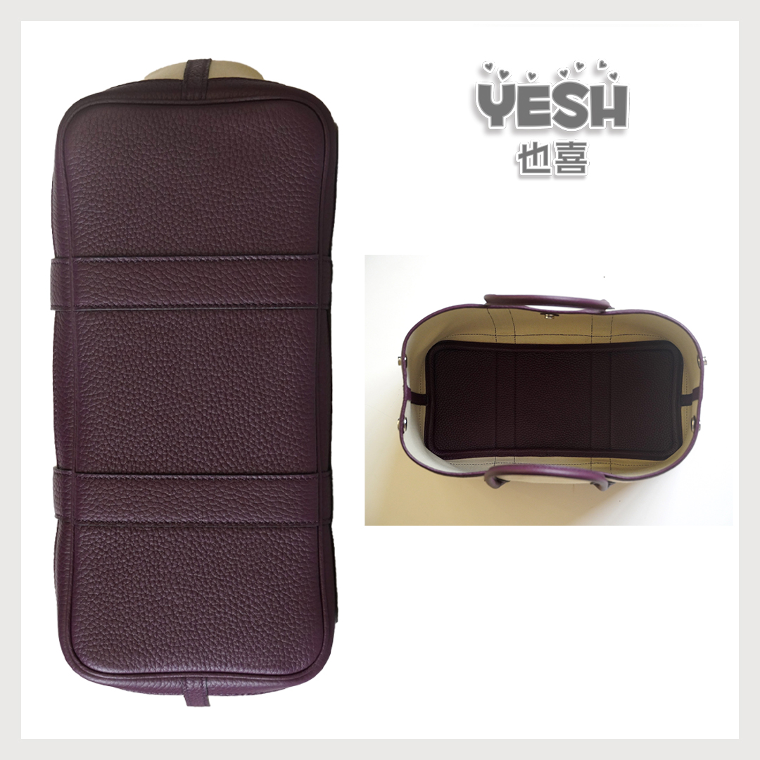 也喜YESH【HY-30帆布】大容量托特手提帆布真皮女包（30*21*13）