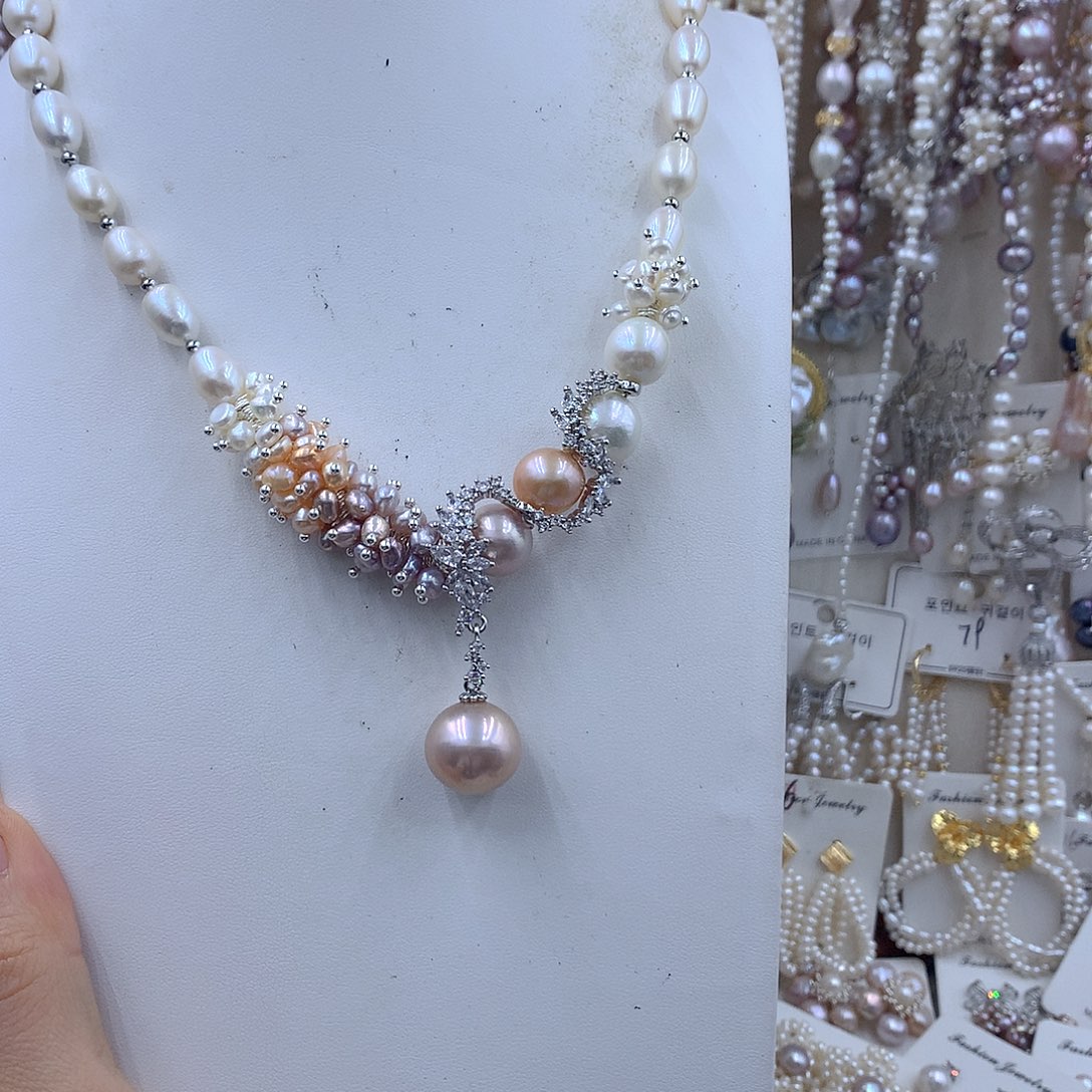 柠***檬银S925镶嵌项链耳饰淡水珍珠