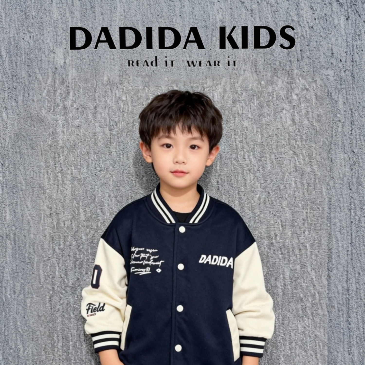 dadida/嗒嘀嗒男童冬季纯色百搭休闲卫衣外套（非主图款)