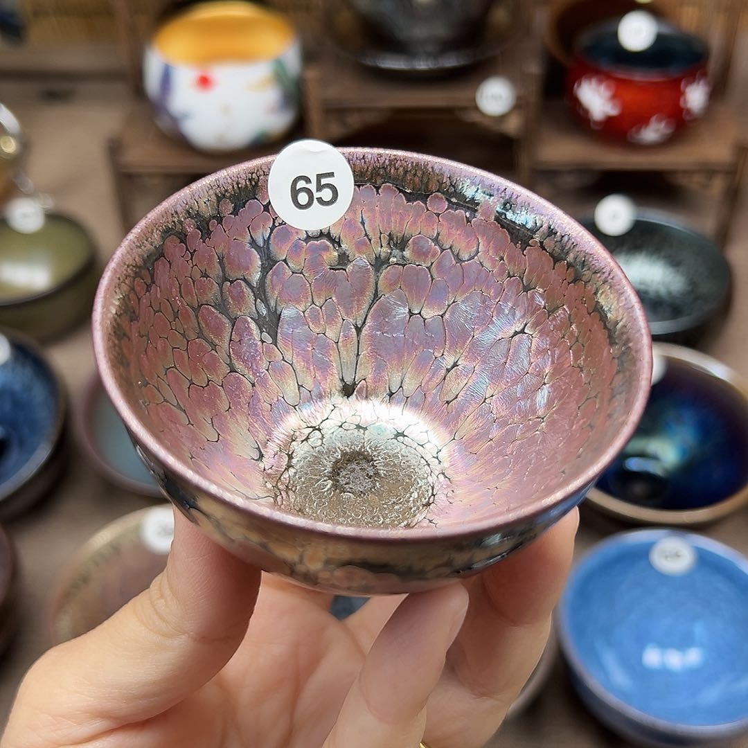 茶盏六*七彩金建盏主人杯