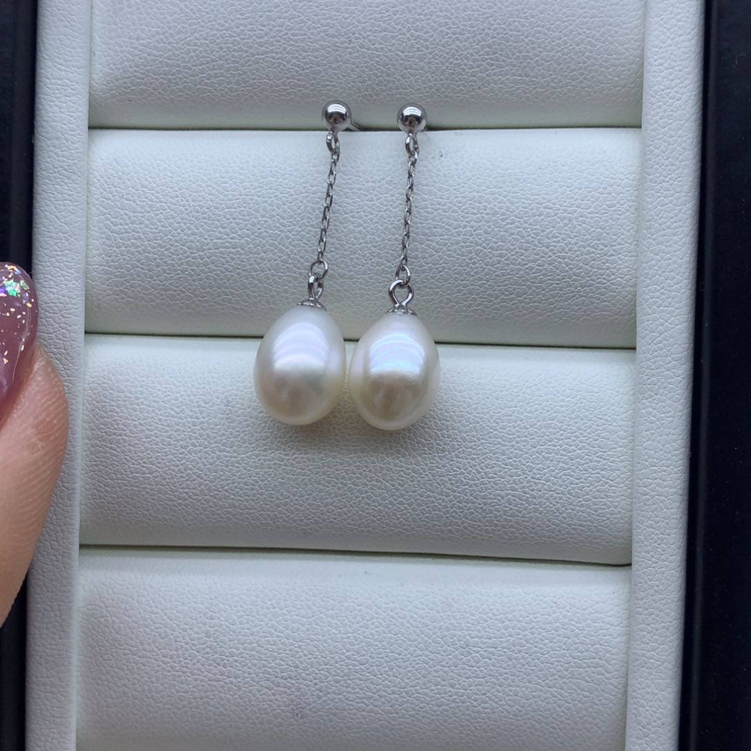淡水珍珠耳饰银S925镶嵌