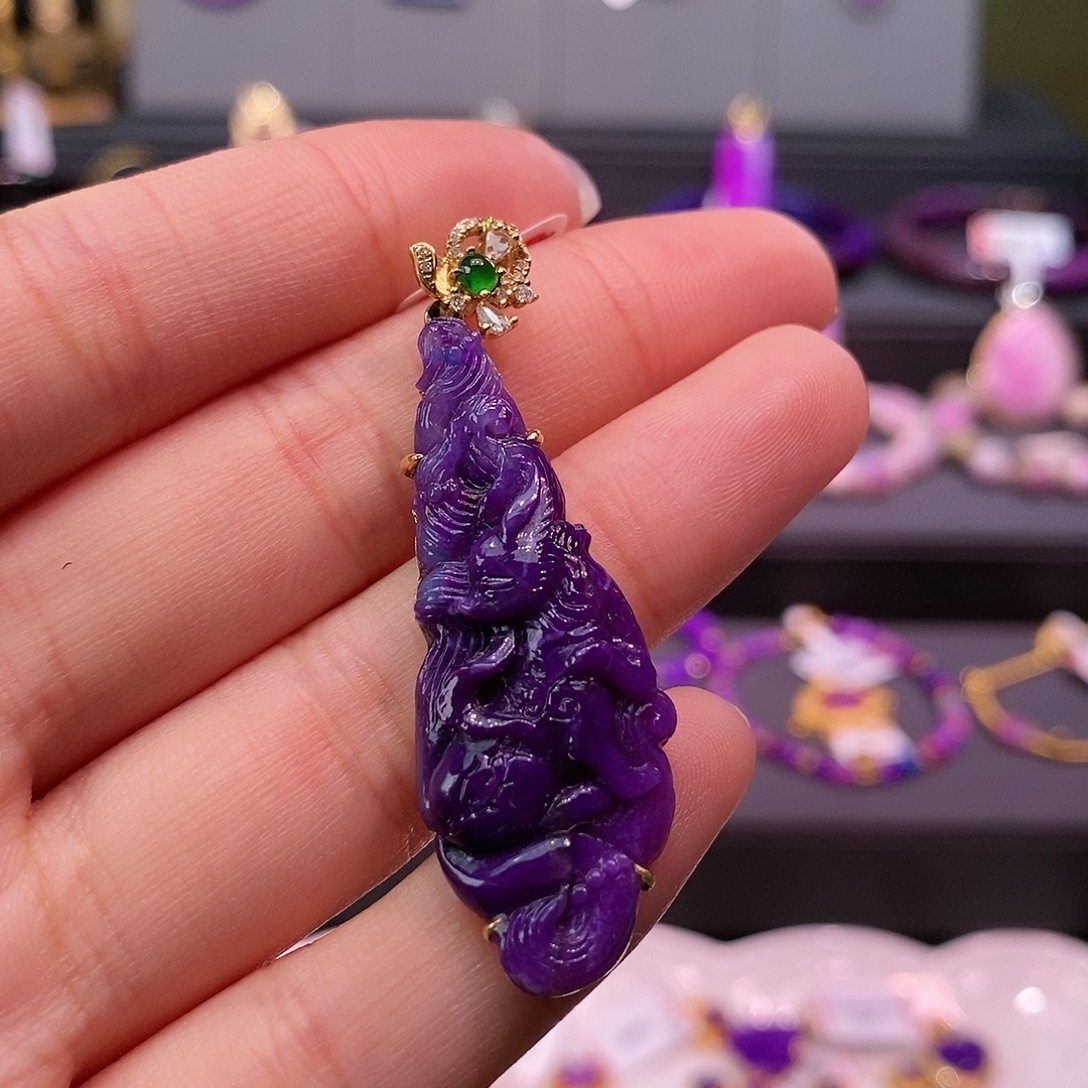 苏纪石（舒俱来）18K金镶嵌吊坠(不含链)