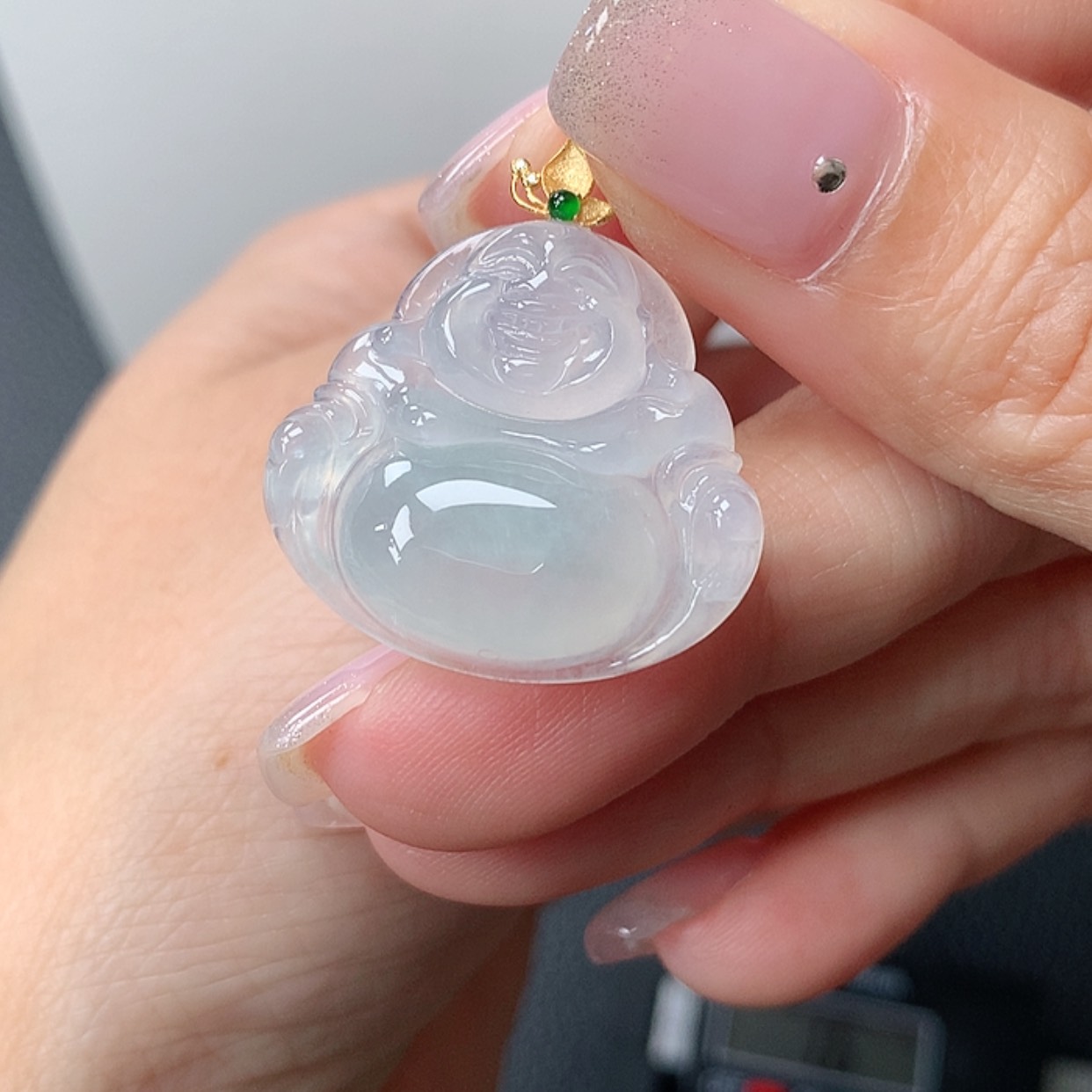【闪购商品】翡翠18K金镶嵌吊坠(赠链)